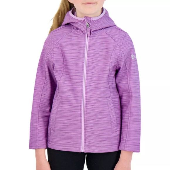FREE COUNTRY Girls. Water Resistant Super Softshell Reflective Hooded Jacket - Picture 1 of 15